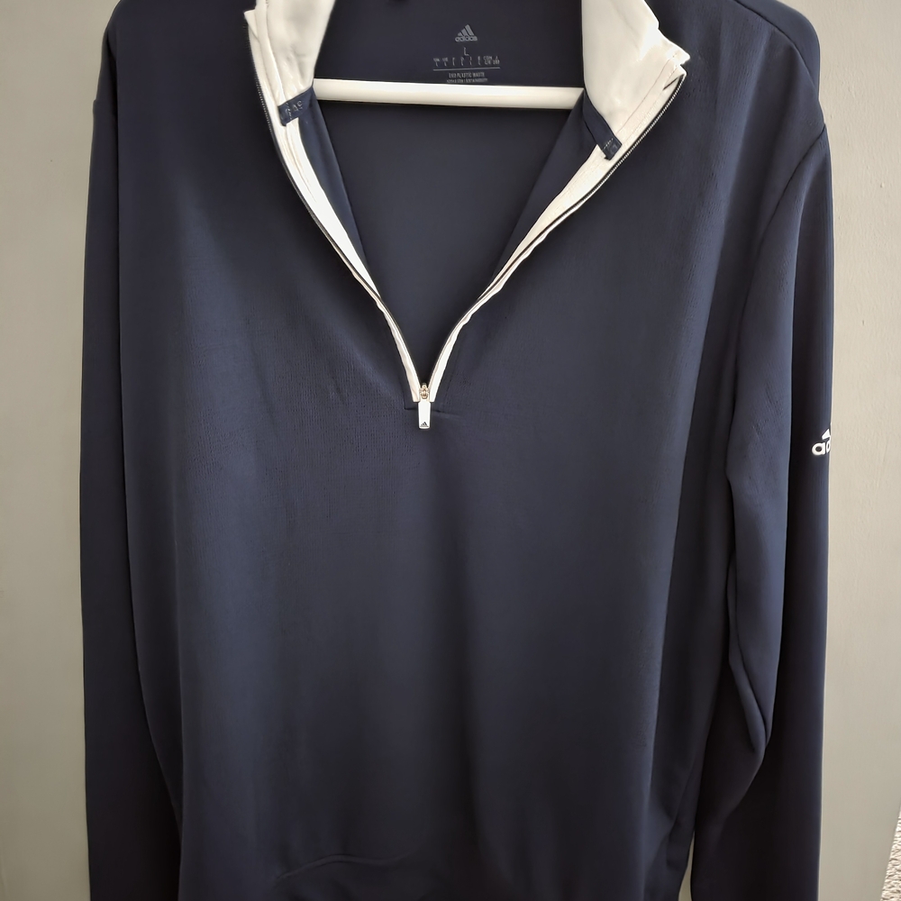 Adidas Men's Zip-Up Navy Sweater